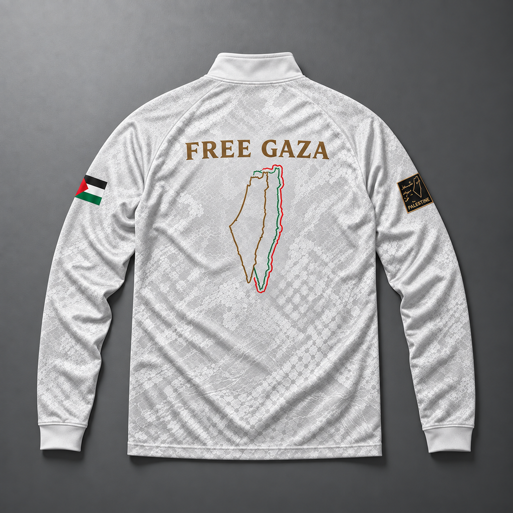 Palestina Quarter Zip – White