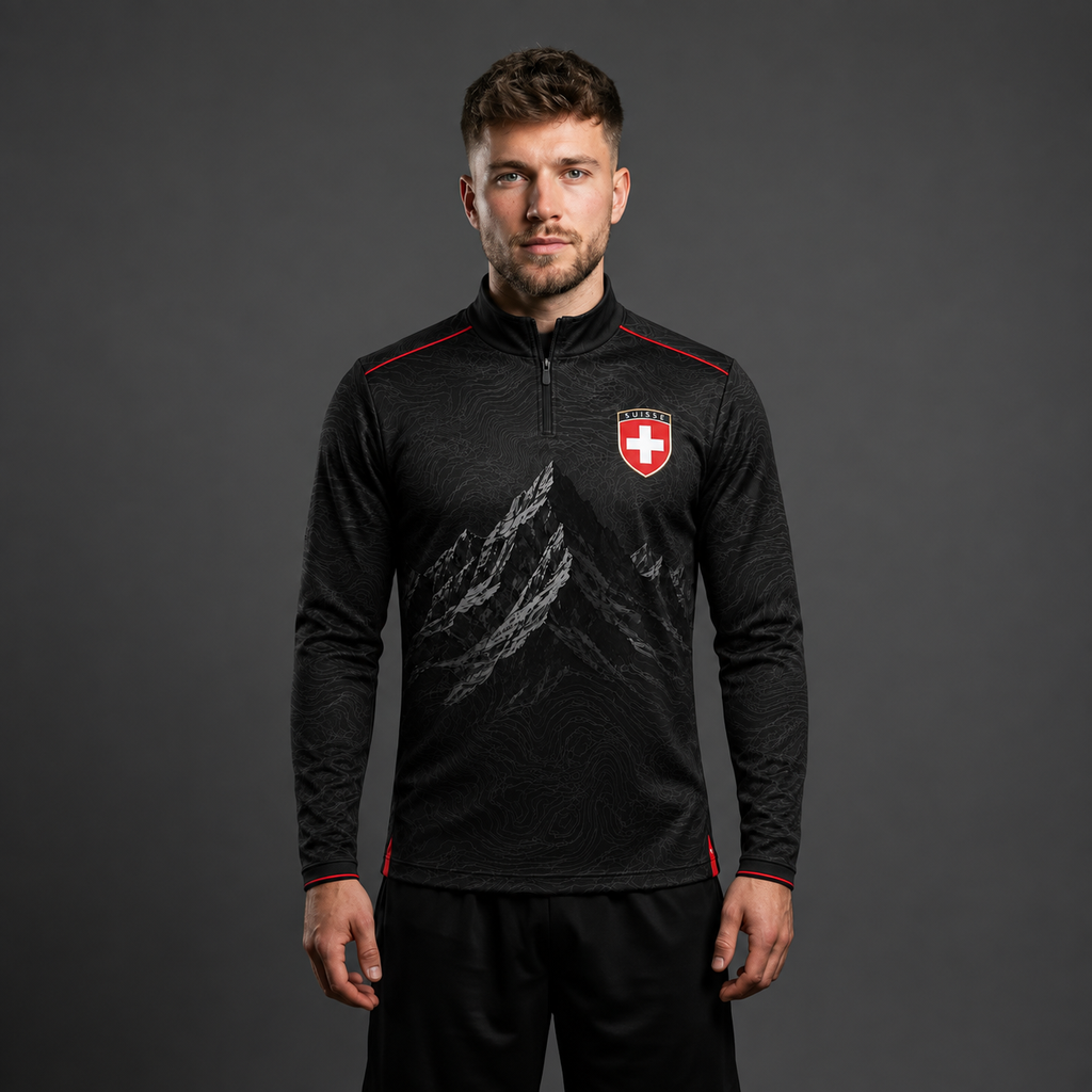 Swiss Quarter Zip – Black