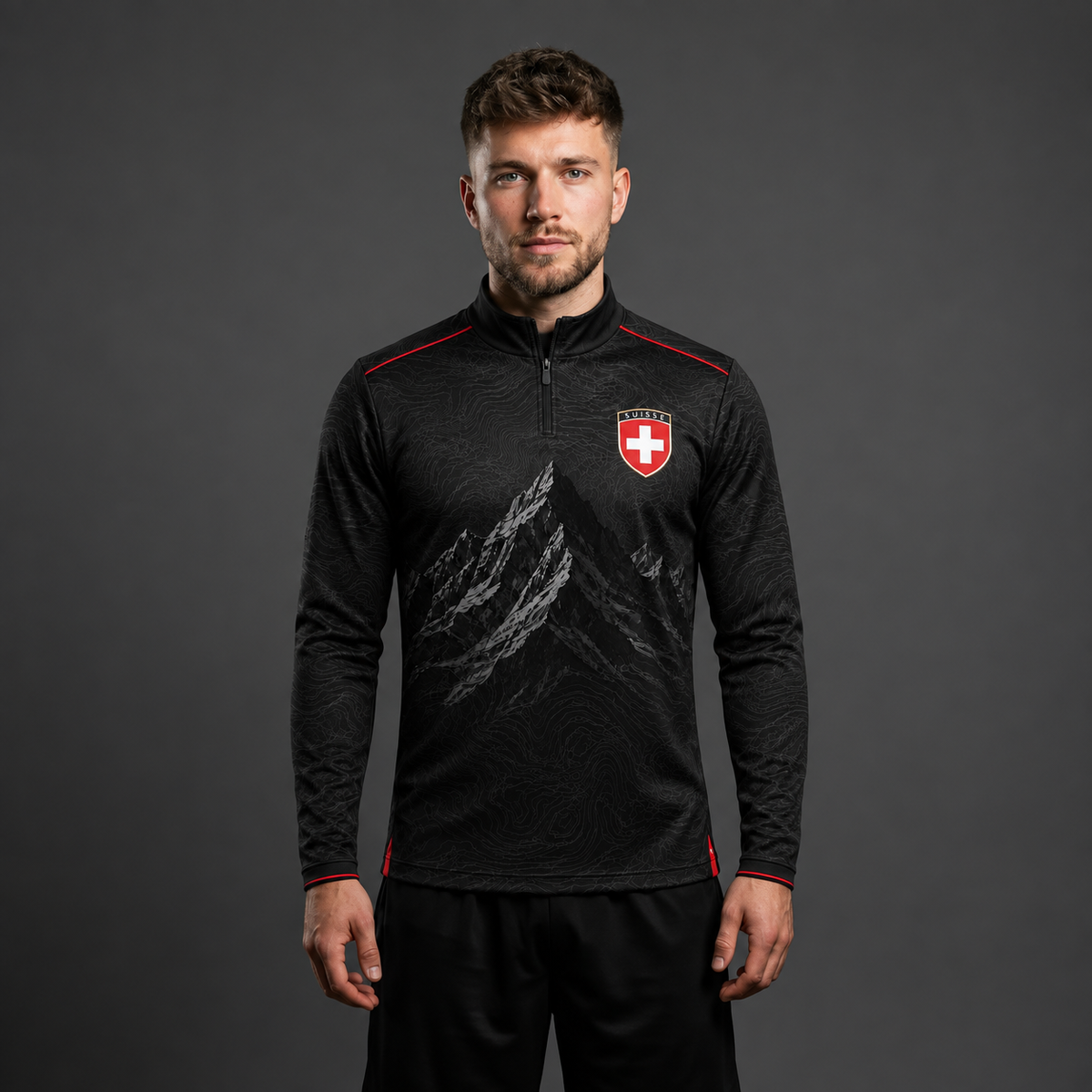 Swiss Quarter Zip – Red