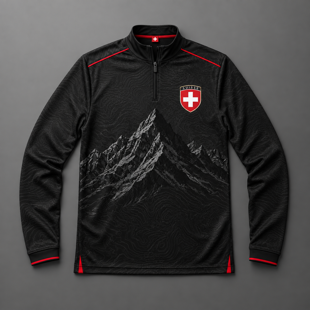 Swiss Quarter Zip – Black