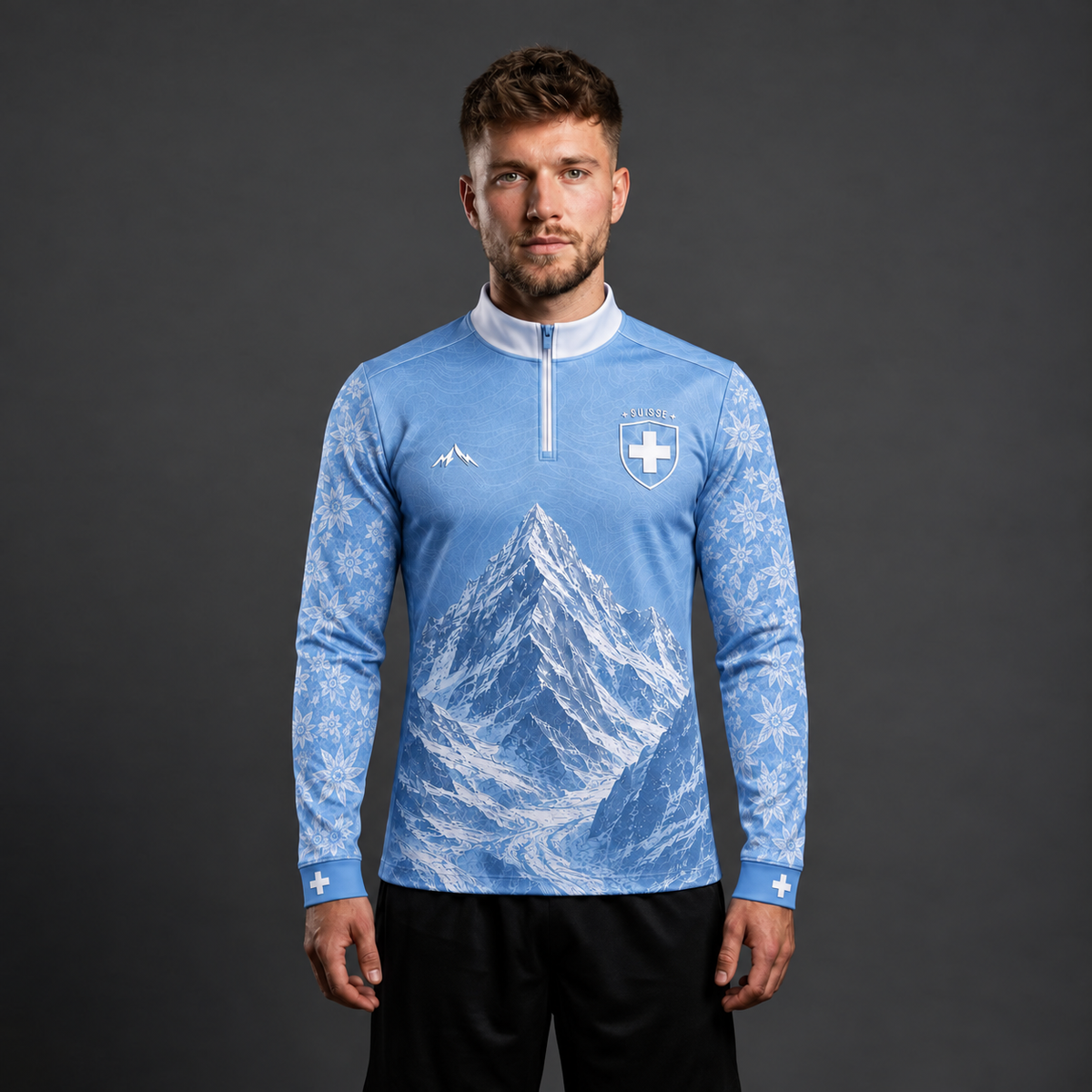 Swiss Quarter Zip – Light Blue