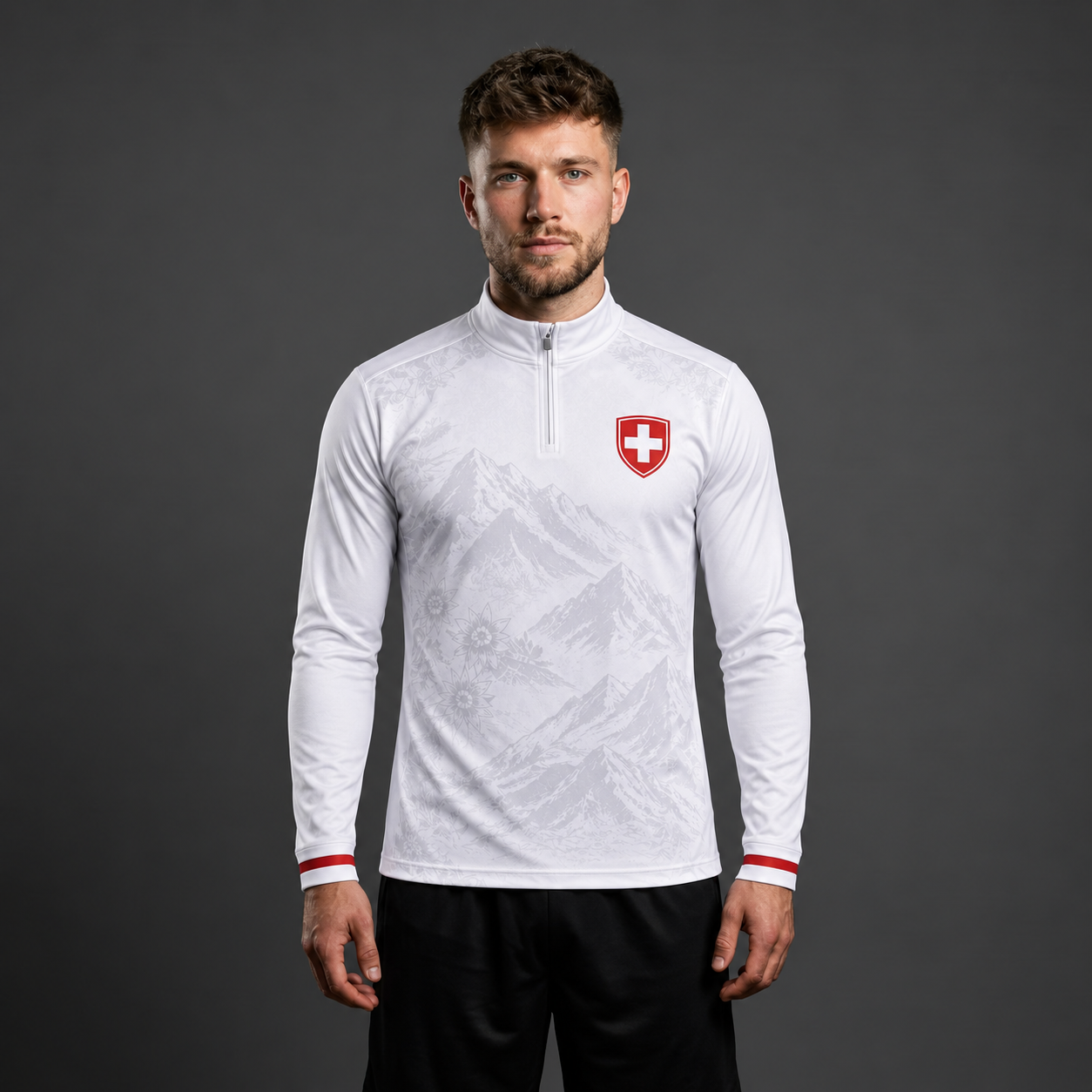 Swiss Quarter Zip – Red