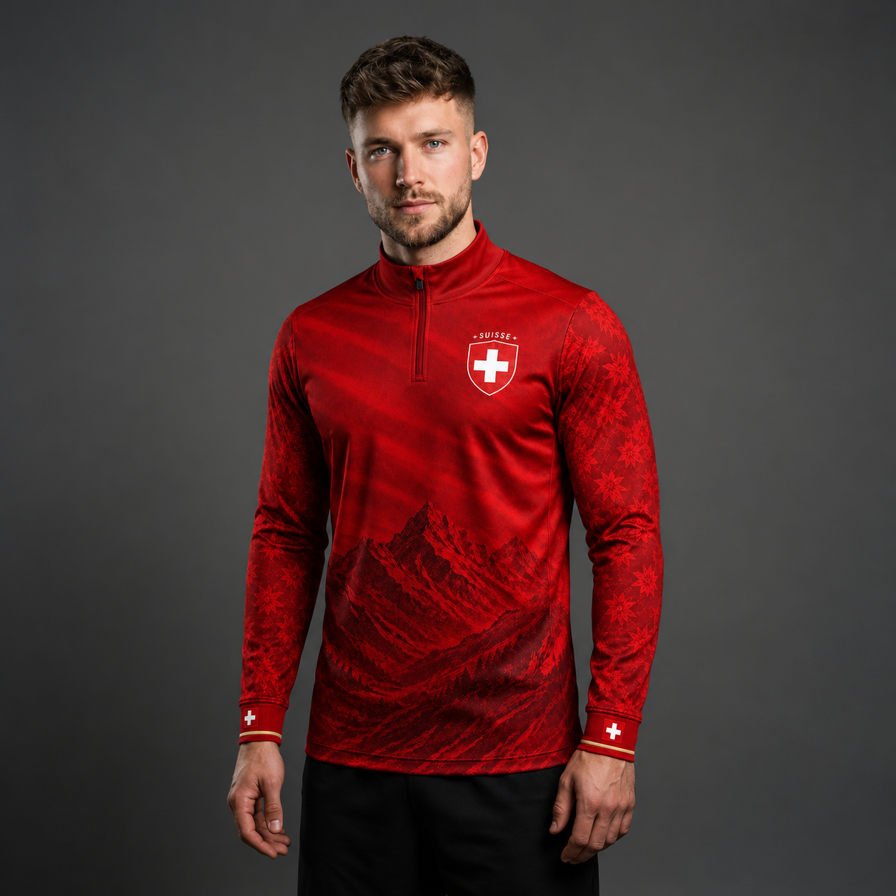 Swiss Quarter Zip – Black