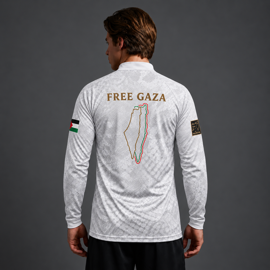Palestina Quarter Zip – White