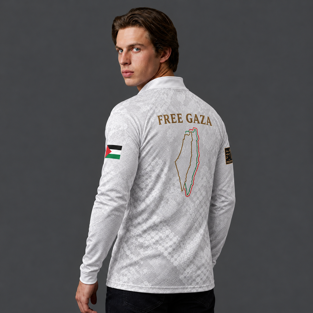 Palestina Quarter Zip – White