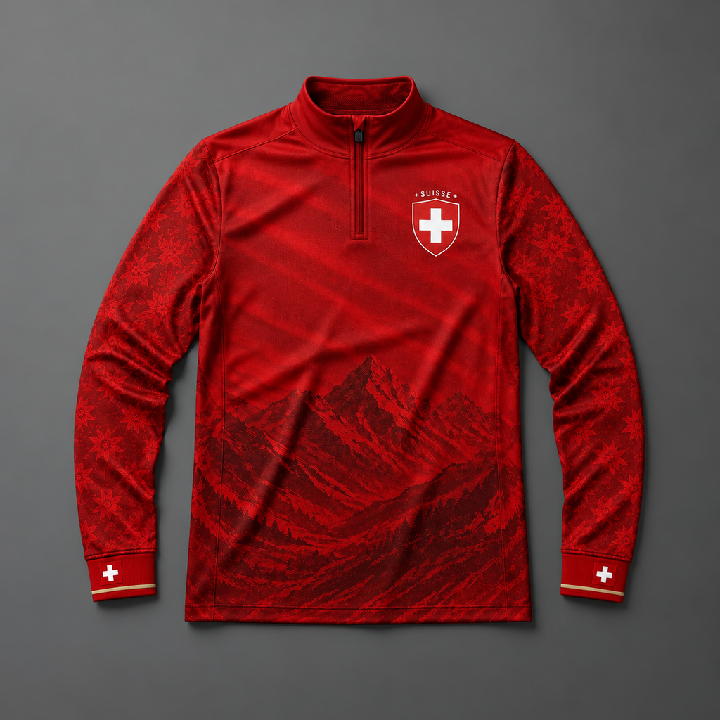 Swiss Quarter Zip – Red