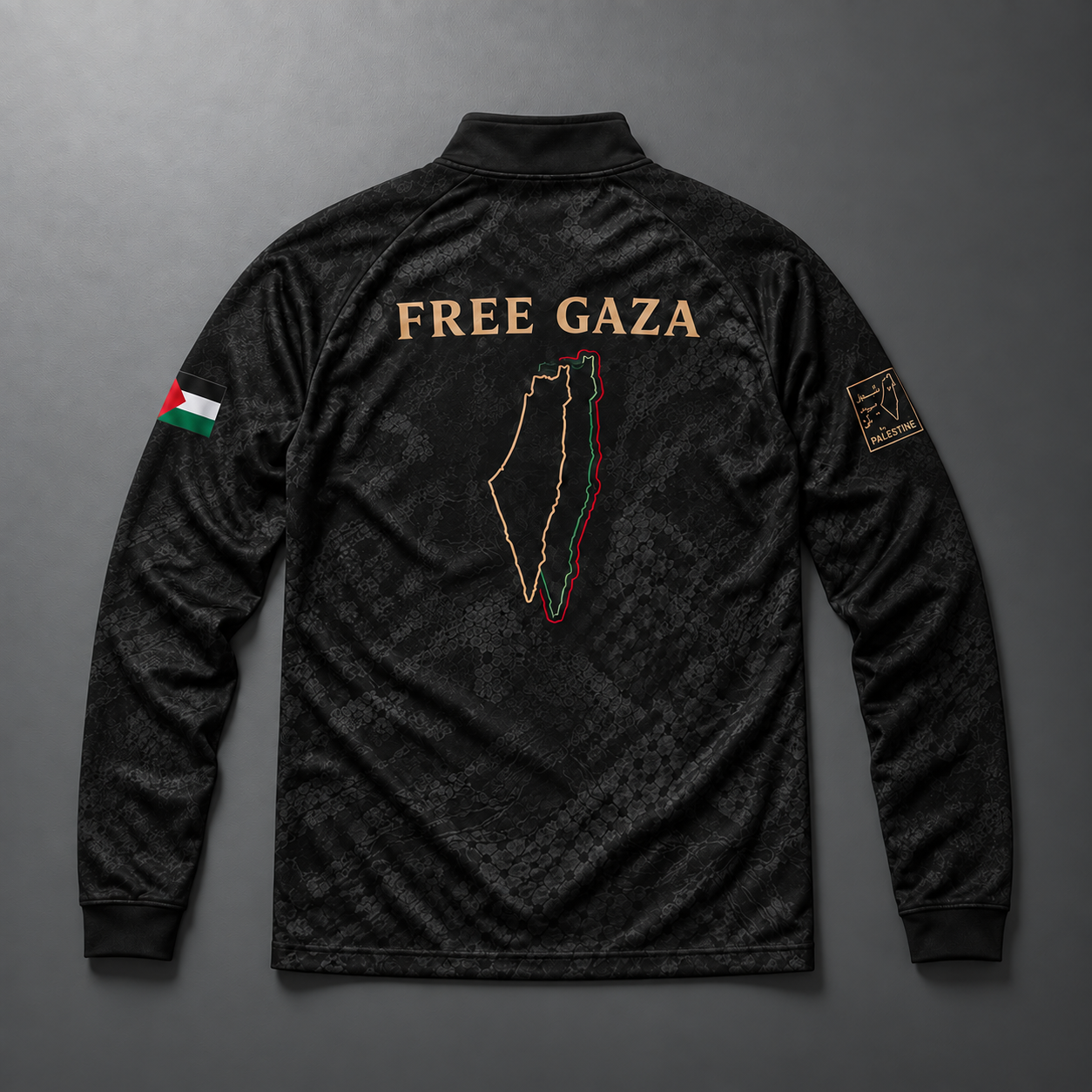 Palestina Quarter Zip – Black