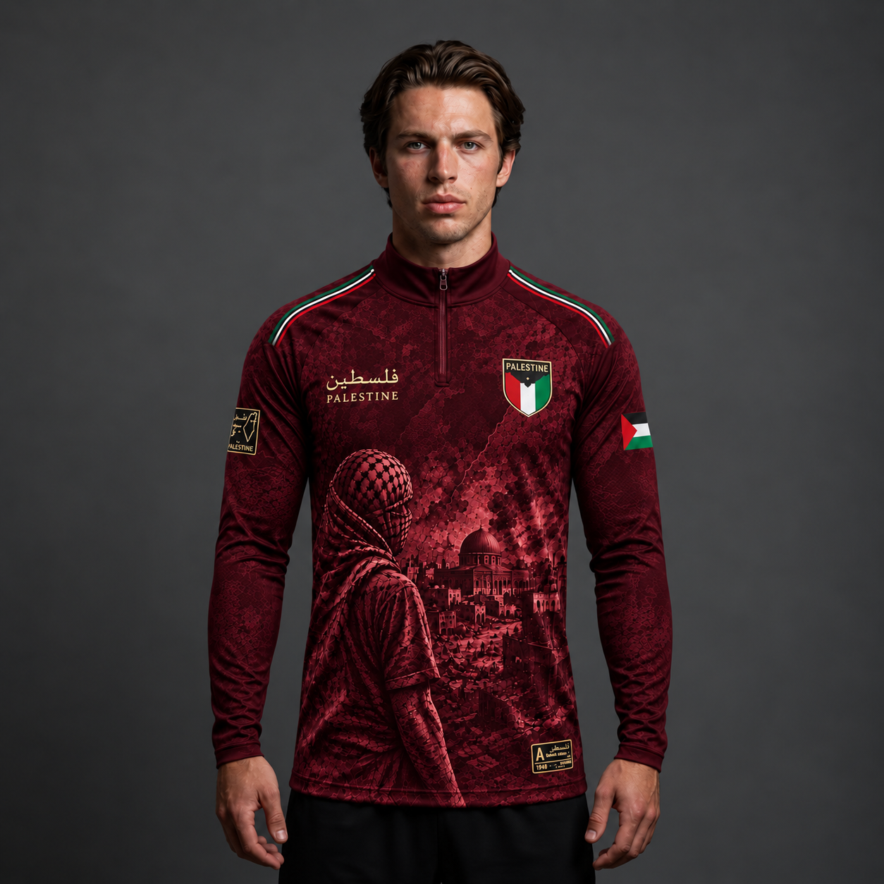 Palestina Quarter Zip – Red