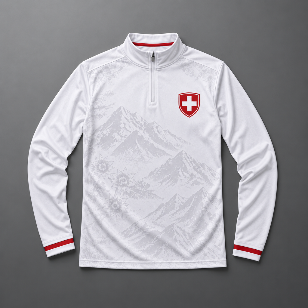 Swiss Quarter Zip – White